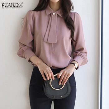 ZANZEA 2020 Fashion Long Sleeve Spring Shirts Women Casual Blouse Solid Loose Tops Office Lady Work Blusas Female Tunic Oversize